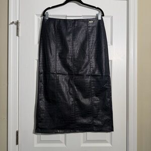 Marc New York Navy Textured Pencil Skirt